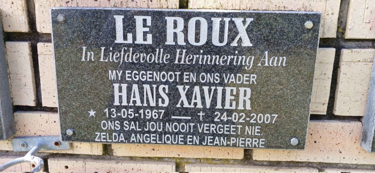 ROUX Hans Xavier, le 1967-2007