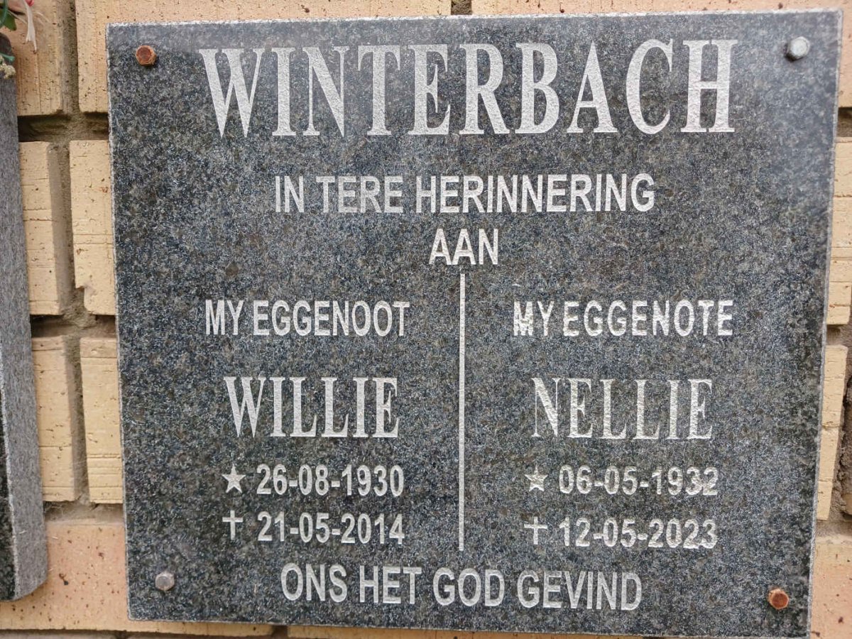 WINTERBACH Willie 1930-2014 &amp; Nellie 1932-2023