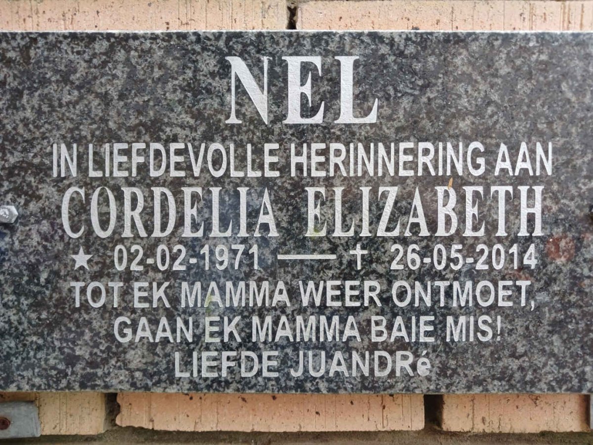 NEL Cordelia Elizabeth 1971-2014
