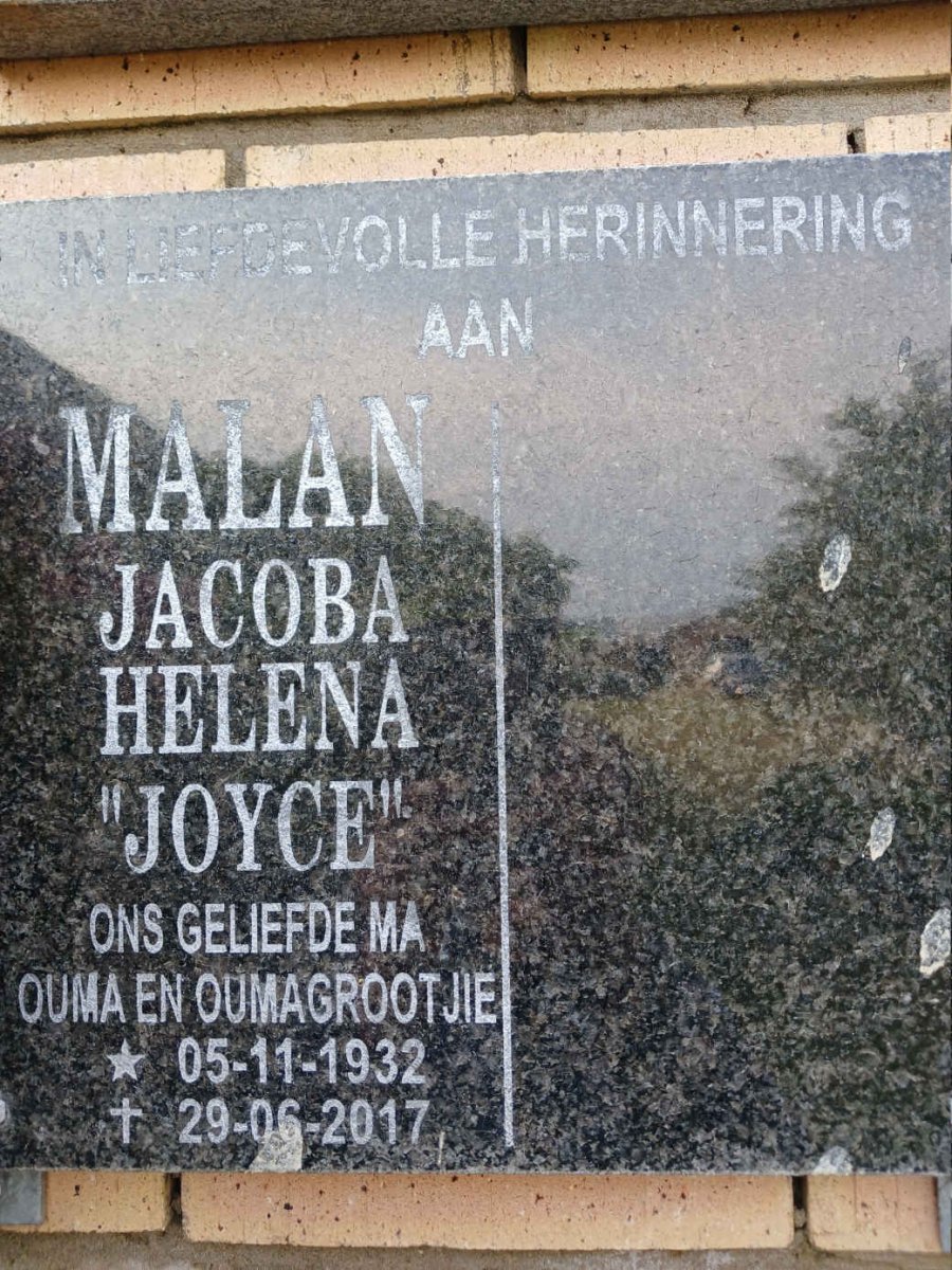 MALAN Jacoba Helena 1932-2017