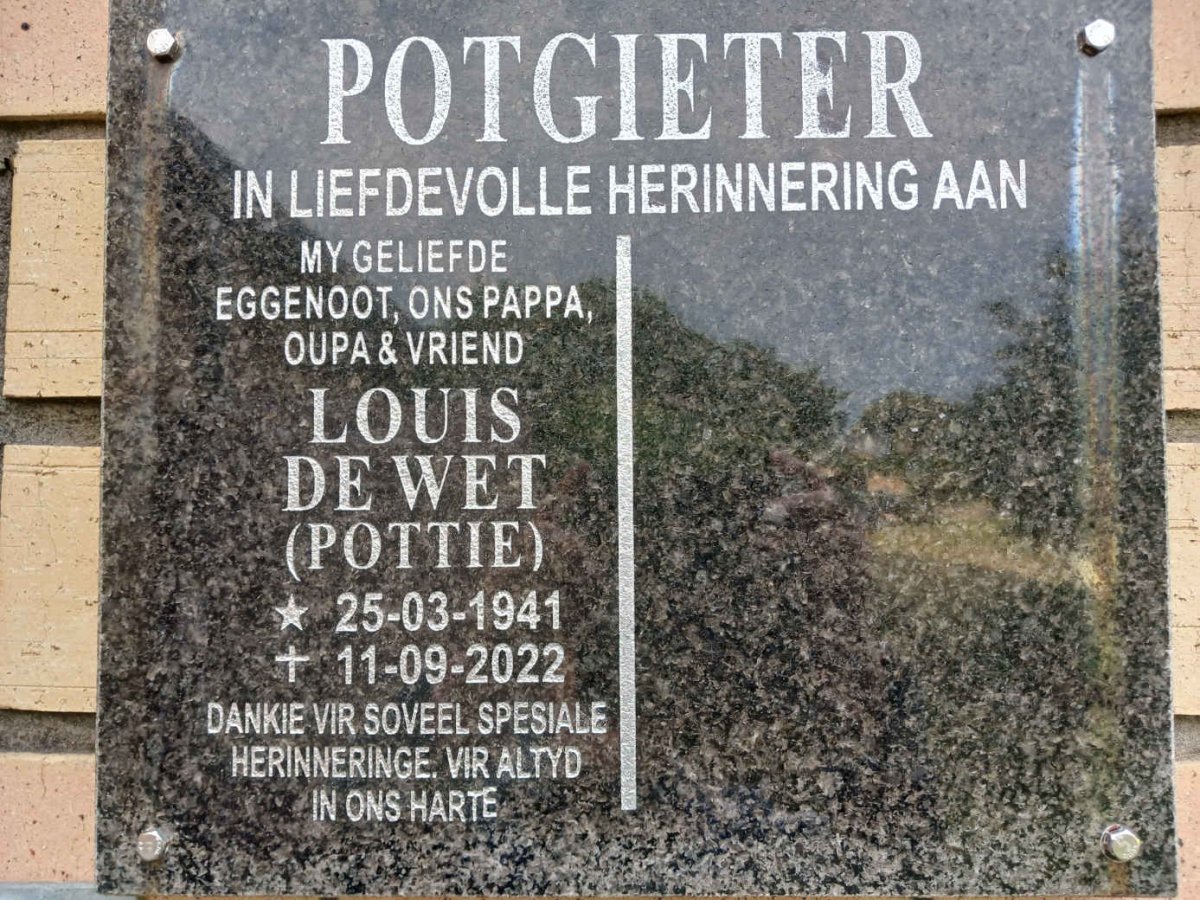 POTGIETER Louis de Wet 1941-2022