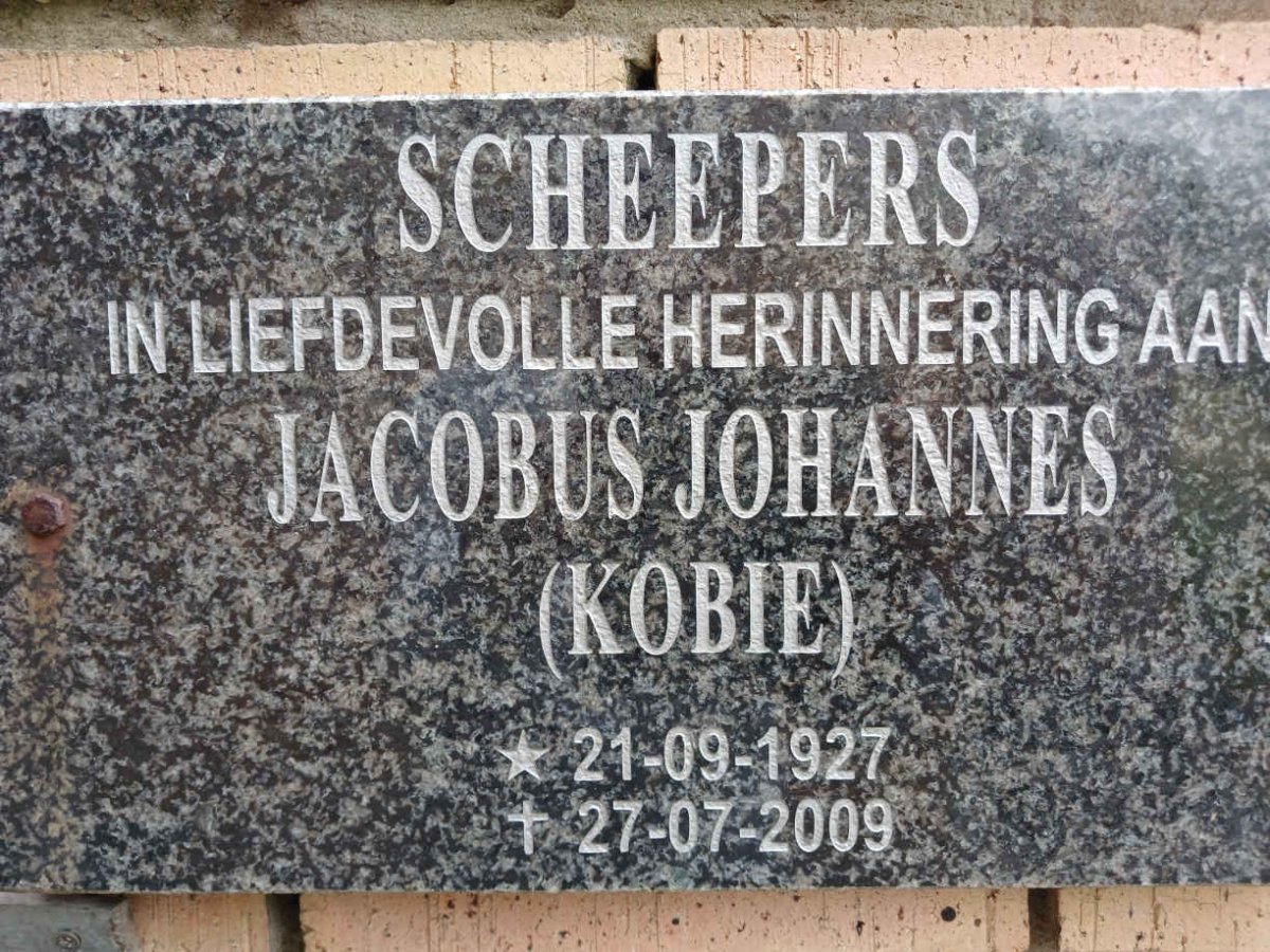 SCHEEPERS Jacobus Johannes 1927-2009
