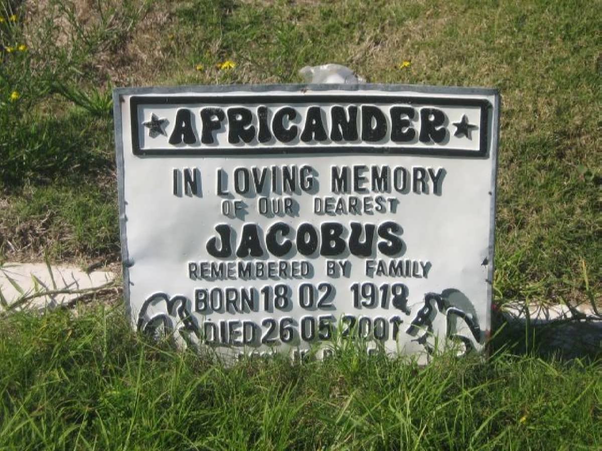 AFRICANDER Jacobus 1918-2001