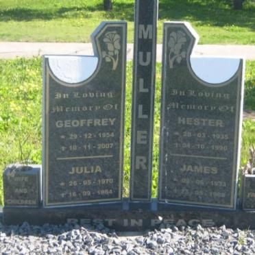 MULLER Geoffrey1954-2007 :: MULLER Julia 1970-1984 :: MULLER Hester 1935-1990 :: MULLER James 1933-1988