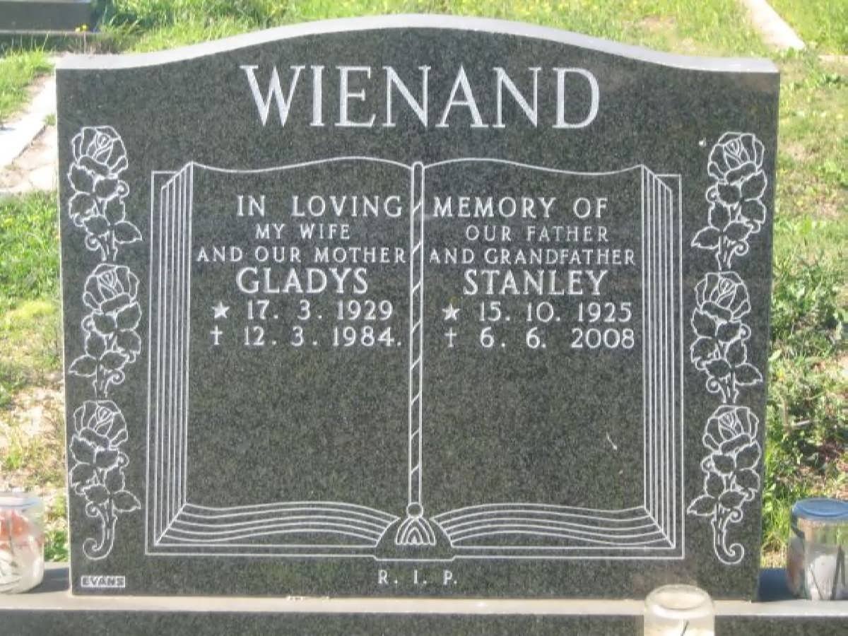 WIENAND Stanley 1925-2008 &amp; Gladys 1929-1984