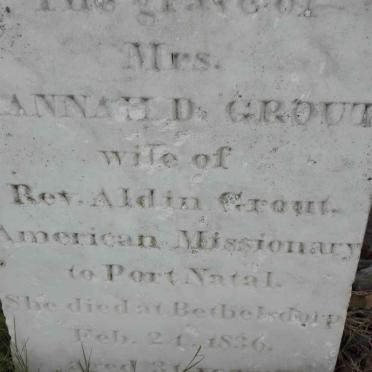 GROUT Annah D. -1836