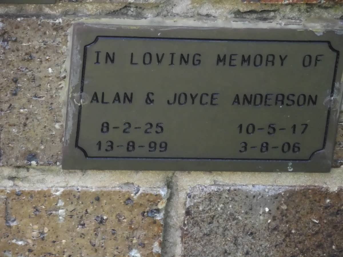 ANDERSON Alan 1925-1999 &amp; Joyce 1917-2006
