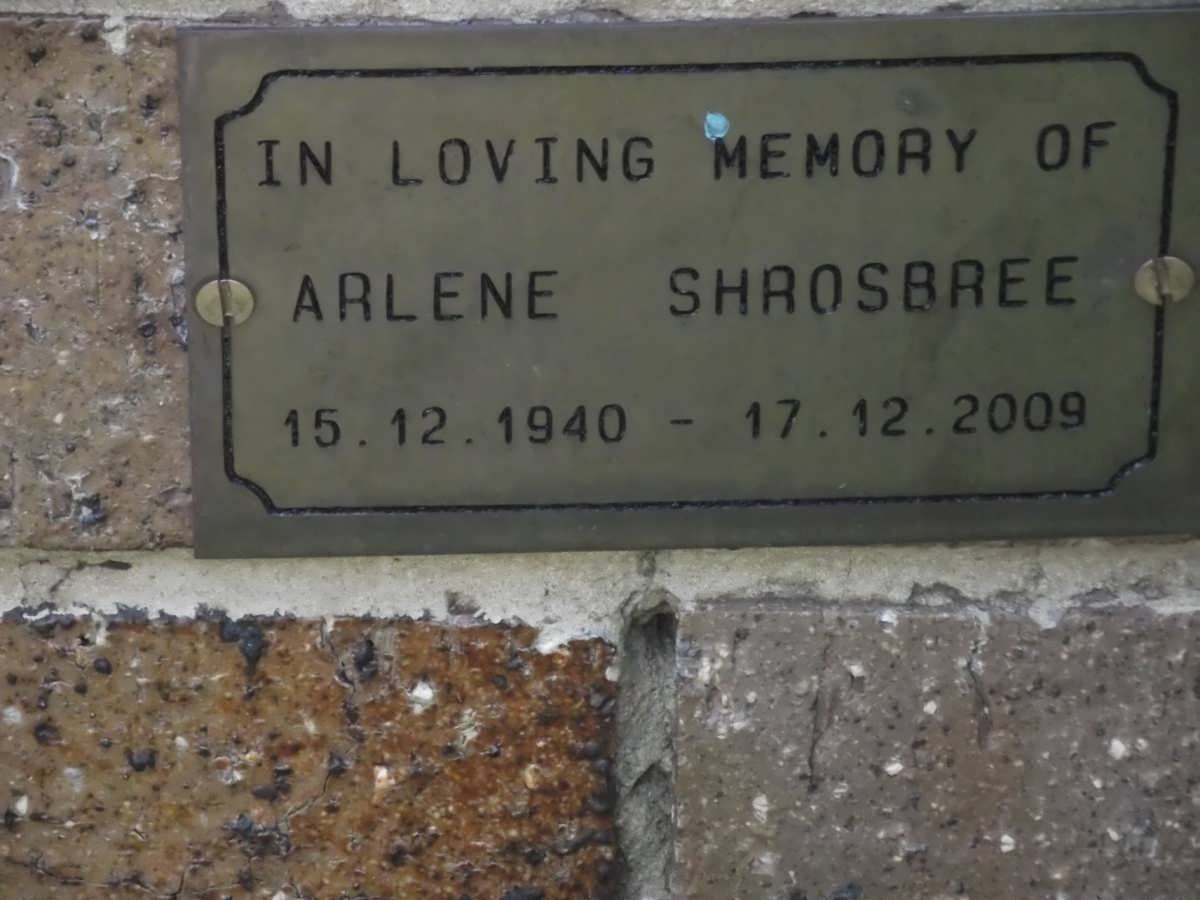 SHROSBREE Arlene 1940-2009