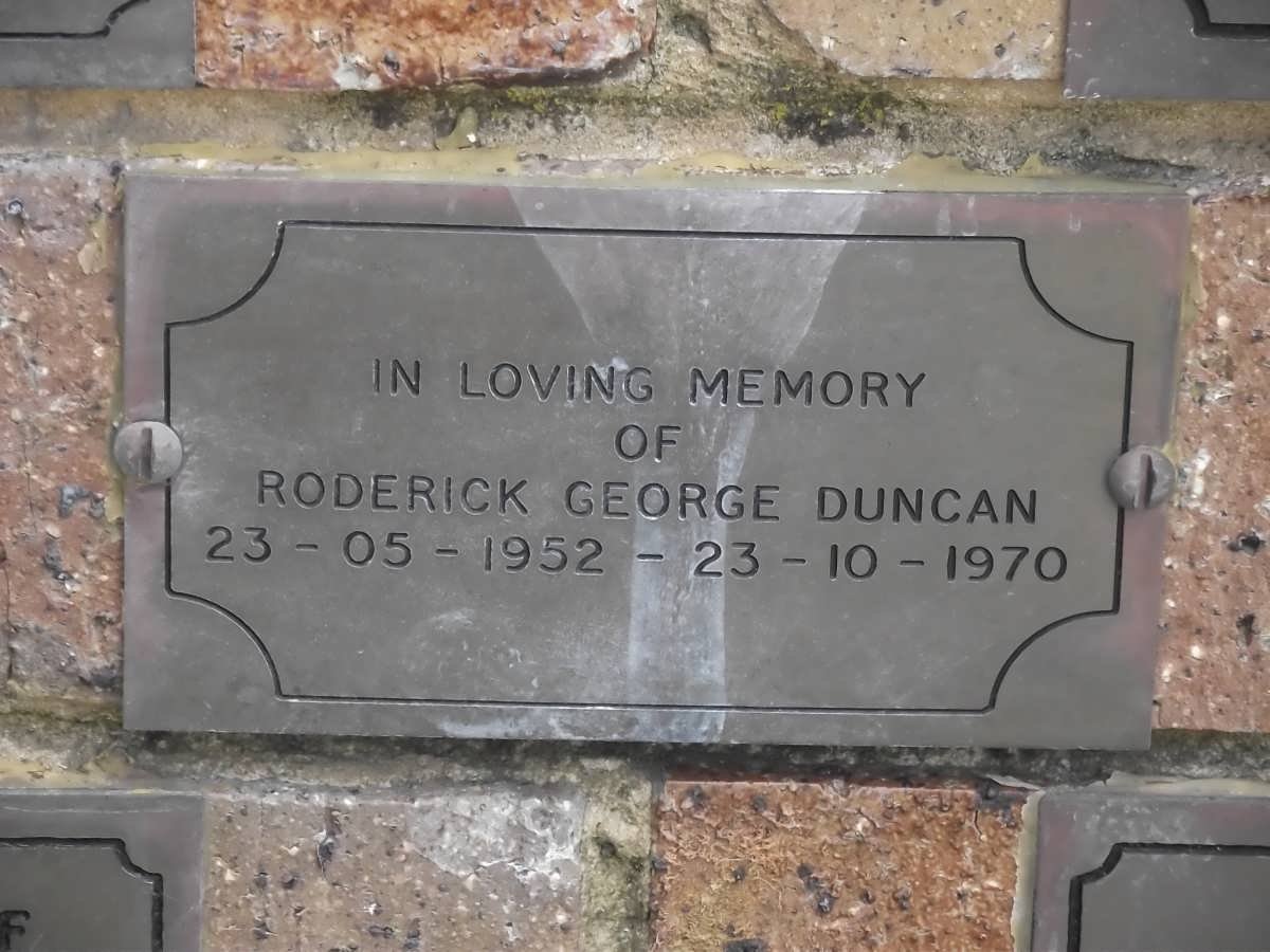 DUNCAN Roderick George 1952-1970