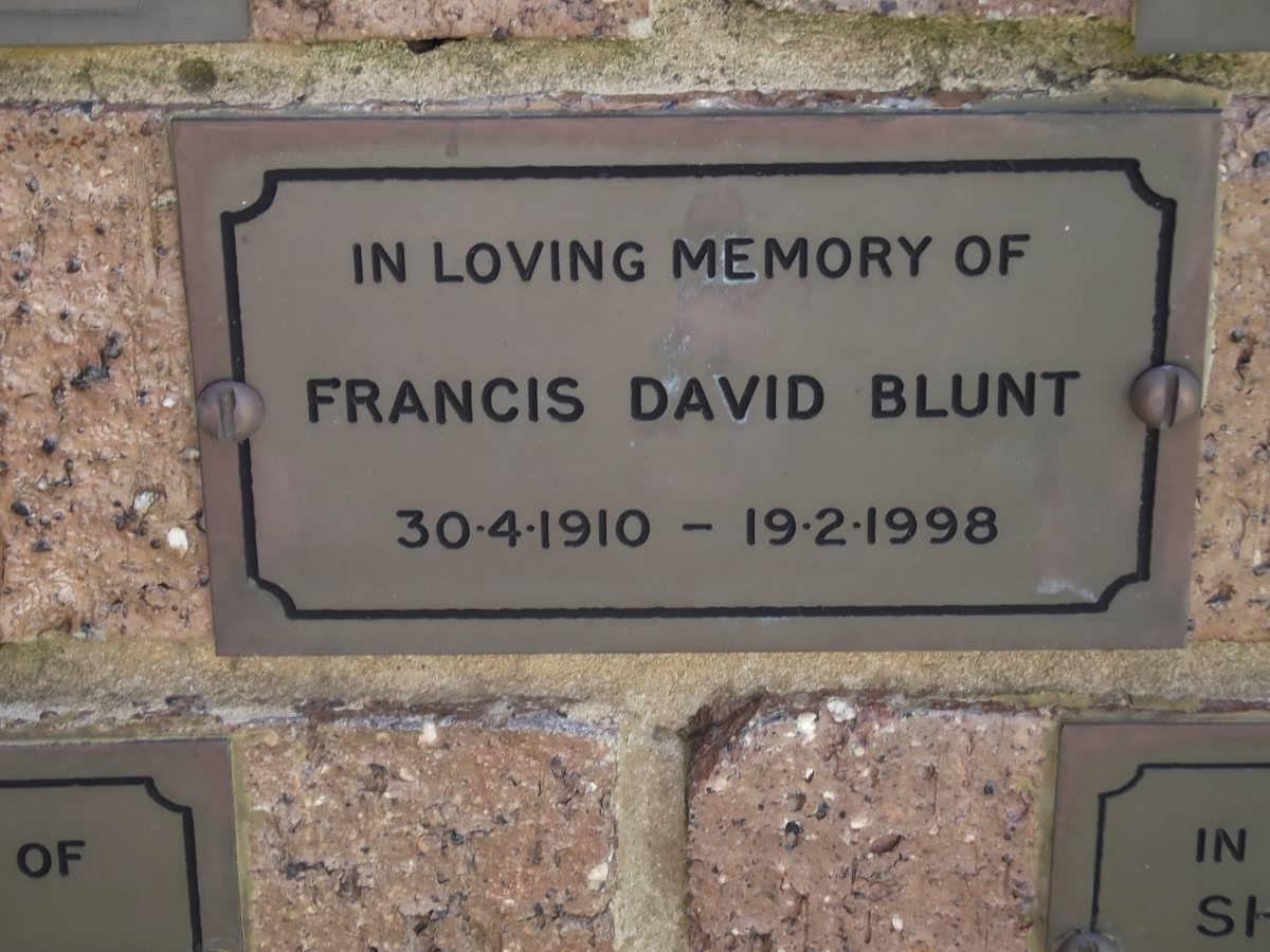 BLUNT Francis David 1910-1998