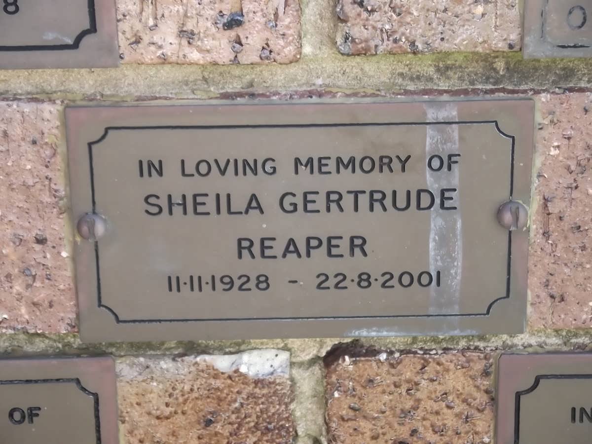 REAPER Sheila Gertrude 1928-2001
