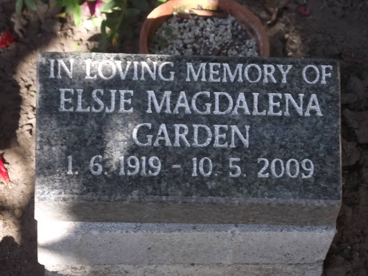 GARDEN Elsje Magdalena 1919-2009