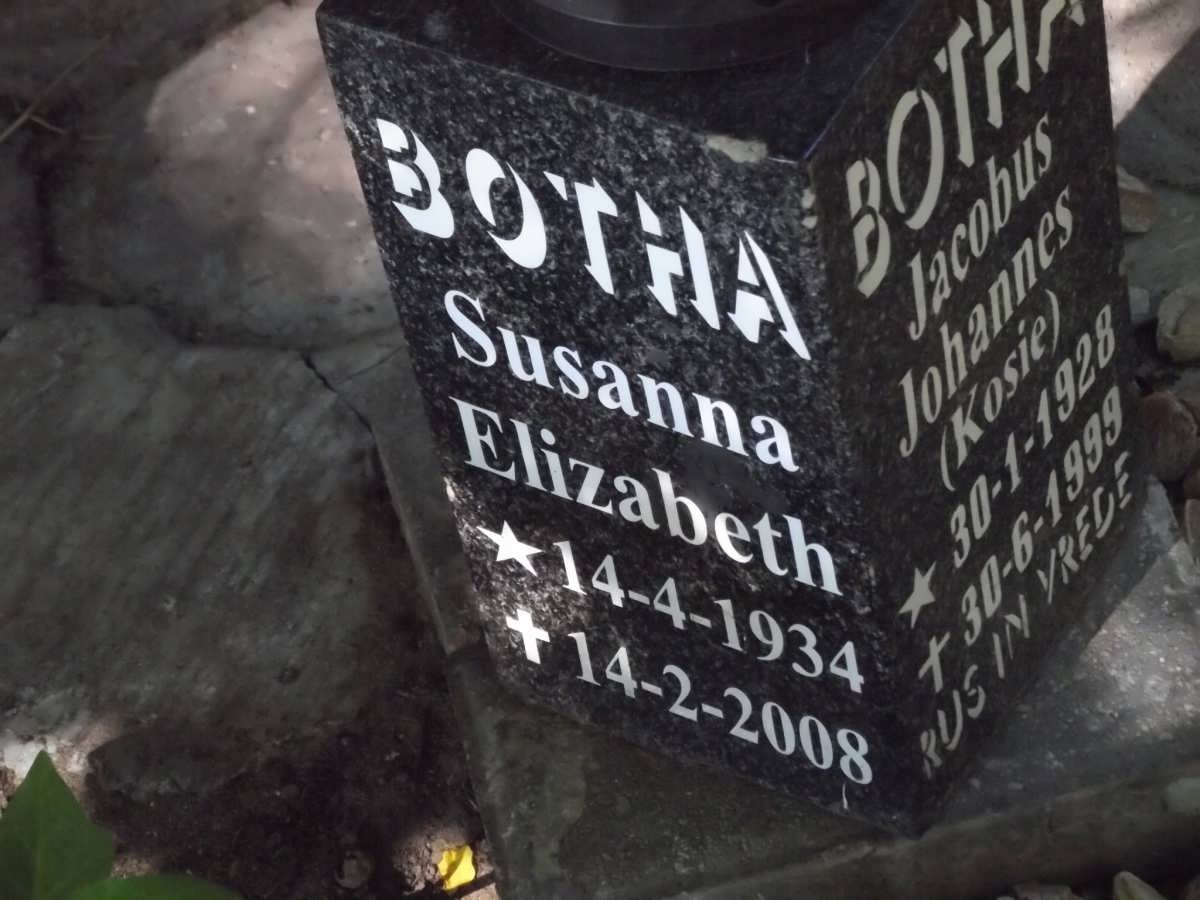 BOTHA Susanna Elizabeth 1934-2008