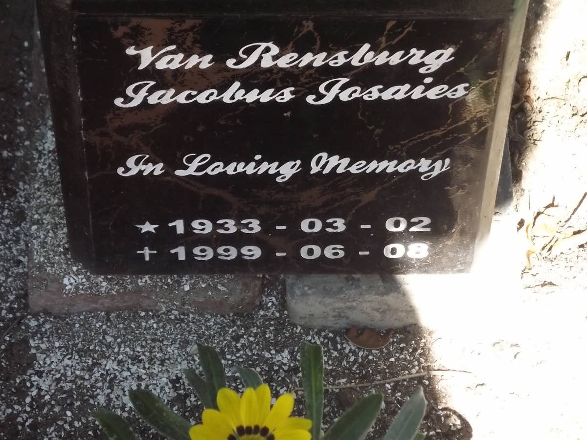 RENSBURG Jacobus Josaies, van 1933-1999