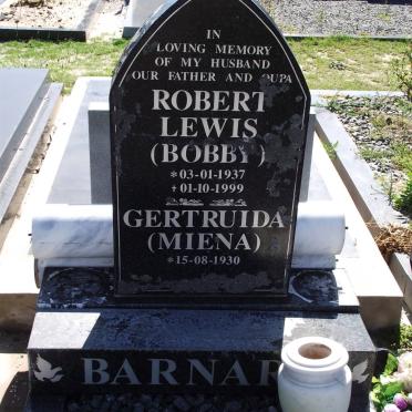 BARNARD Robert Lewis 1937-1999 &amp; Gertruida 1930-