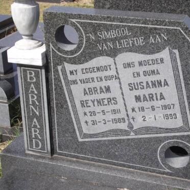 BARNARD Abram Reyners 1911-1989 &amp; Susanna Maria 1907-1999
