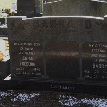 BARNARD Johan Frederik 1940-1968 :: BARNARD Barry 1915-1992