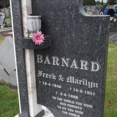 BARNARD Freek 1946-1996 &amp; Marilyn 1951-1996