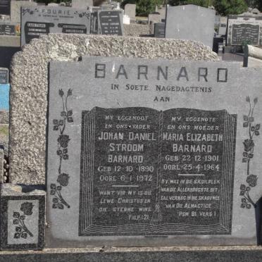BARNARD Johan Daniel Stroom 1890-1972 &amp; Maria Elizabeth 1901-1964