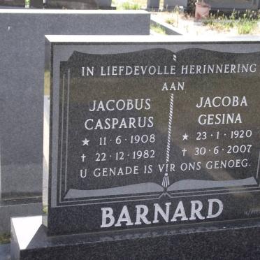 BARNARD Jacobus Casparus 1908-1982 &amp; Jacoba Gesina 1920-2007