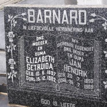 BARNARD Jan Hendrik 1893-1969 &amp; Elizabeth Gertruida 1897-1982