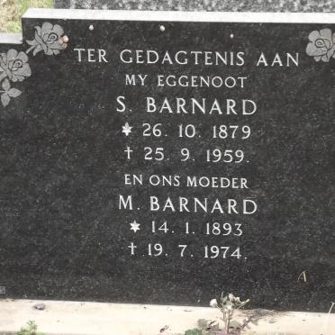 BARNARD S. 1879-1959 &amp; M. 1893-1974