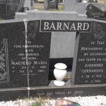 BARNARD Johannes Gerhardus 1916-1982 &amp; Magteld Maria 1916-1987
