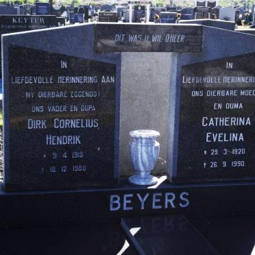 BEYERS Dirk Cornelius Hendrik 1918-1980 &amp; Catherina Evelina 1920-1990