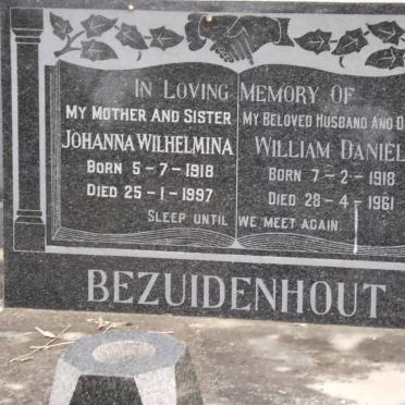 BEZUIDENHOUT William Daniel 1918-1961 &amp; Johanna Wilhelmina 1918-1997