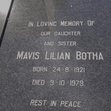 BOTHA Mavis Lilian 1921-1979