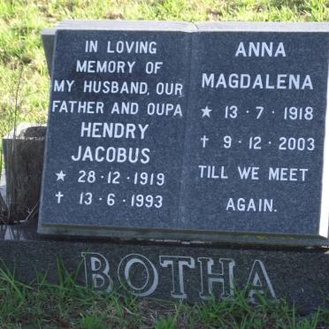 BOTHA Hendry Jacobus 1919-1993 &amp; Anna Magdalena 1918-2003