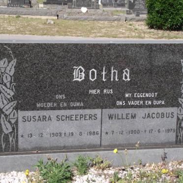 BOTHA Willem Jacobus 1900-1979 &amp; Susara Scheepers 1903-1986