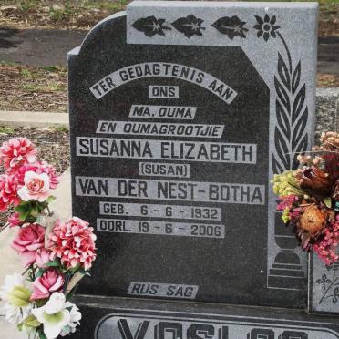 BOTHA Susanna Elizabeth formerly VOSLOO nee VAN DER NEST 1932-2006