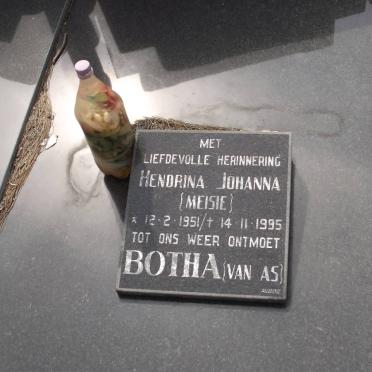 BOTHA Hendrina Johanna nee VAN AS 1951-1995
