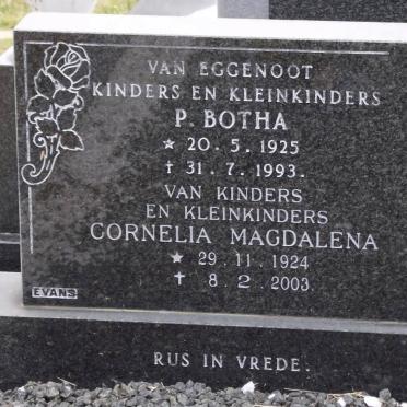 BOTHA P. 1925-1993 &amp; Cornelia Magdalena 1924-2003