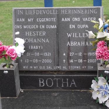 BOTHA Willem Abraham 1915-2007 &amp; Hester Johanna 1921-2000