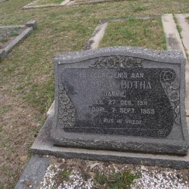 BOTHA J.F. DE W. 1911-1959