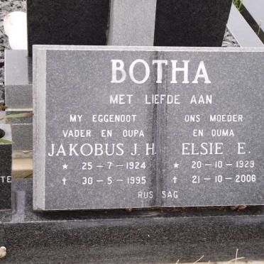 BOTHA Jakobus J.H. 1924-1995 &amp; Elsie E. 1929-2006