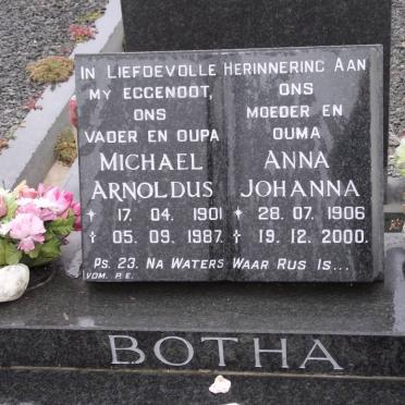 BOTHA Michael Arnoldus 1901-1987 &amp; Anna Johanna 1906-2000