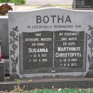 BOTHA Marthinus Christoffel 1909-1979 &amp; Susanna 1921-1981