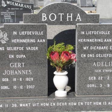 BOTHA Gert Johannes 1929-2007 &amp; Adeline STRYDOM 1931-1975
