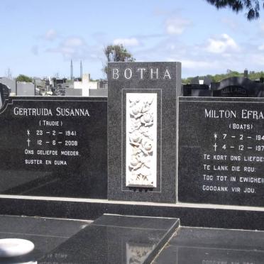 BOTHA Milton Efraim 1942-1977 &amp; Gertruida Susanna 1941-2008
