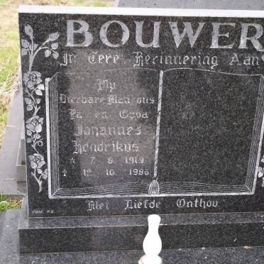 BOUWER Johannes Hendrikus 1919-1986