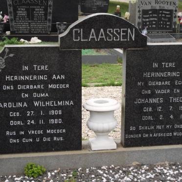 CLAASSEN Johannes Theodorus 1905-1971 &amp; Carolina Wilhelmina 1908-1980