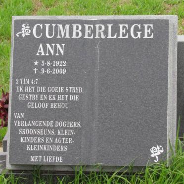 CUMBERLEGE Ann 1922-2009