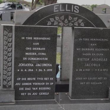 ELLIS Pieter Andreas Jacobus 1921-1972 &amp; Johanna Jacomina 1914-1999
