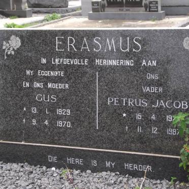 ERASMUS Petrus Jacobus 1927-1987 &amp; Gus 1929-1970