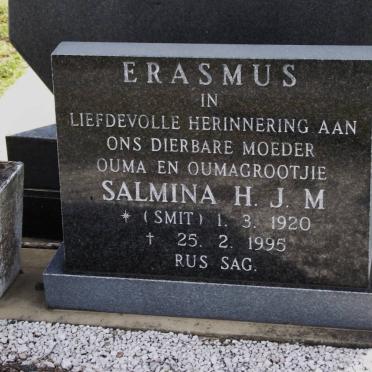 ERASMUS Salmina H.J.M. nee SMIT 1920-1995