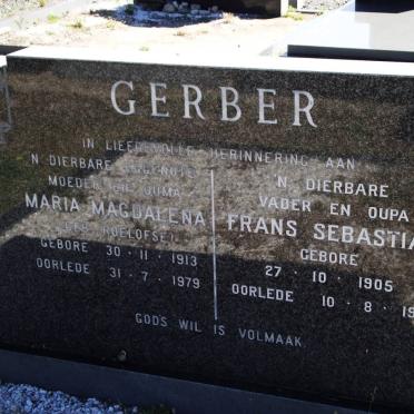 GERBER Frans Sebastien 1905-1998 &amp; Maria Magdalena ROELOFSE 1913-1979