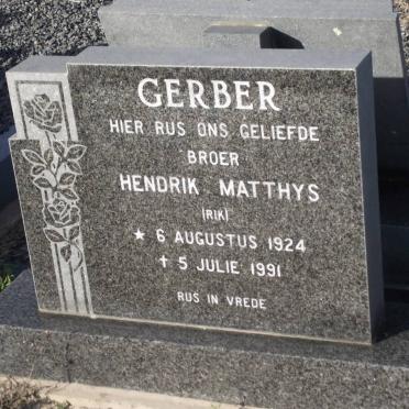 GERBER Hendrik Matthys 1924-1991